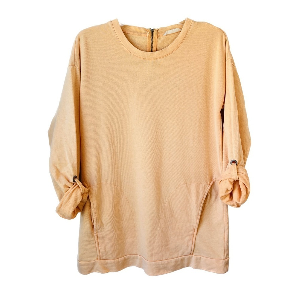 Soft Surroundings Tangerine Orange Pocket Sweatshirt Tunic